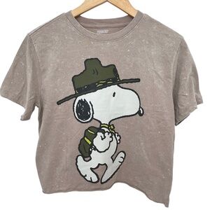 NWOT Peanuts Ranger Snoopy Cropped T-Shirt Women's Small